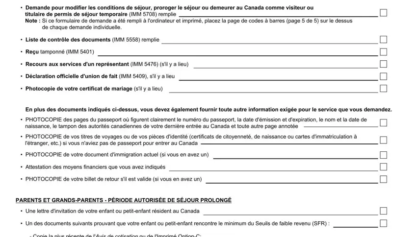 Filling out segment 1 of imm 5708 francais