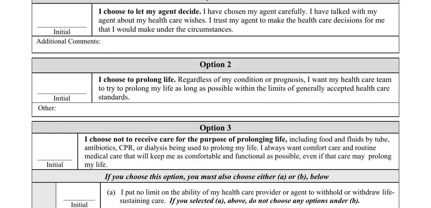 Other, If you choose this option you must, and sustaining care If you selected a of advance directive utah