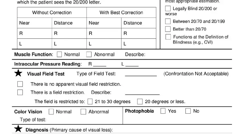 this field, next field, and other fields inside eye check up report format