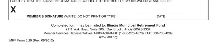 Filling out part 5 in imrf forms