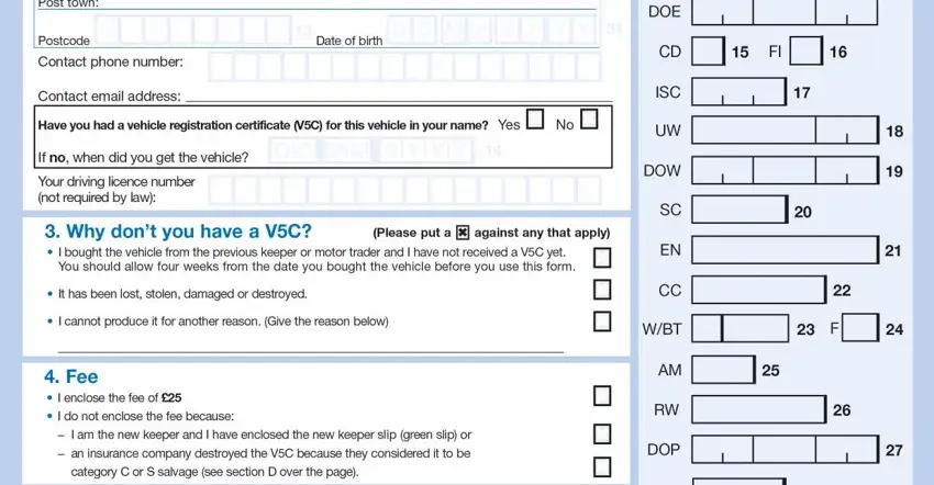 Part no. 2 in filling in v62 form online