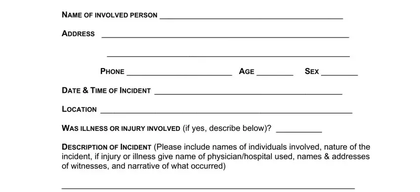 Writing part 1 in pa incident report form printable
