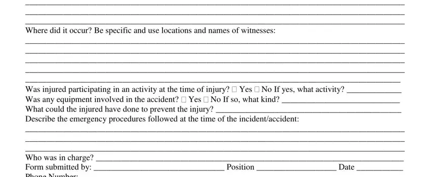 incident report form printable conclusion process shown (portion 2)