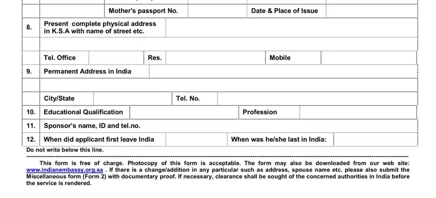 Date  Place of Issue, Profession, and CityState in riyadh indian passport renewal