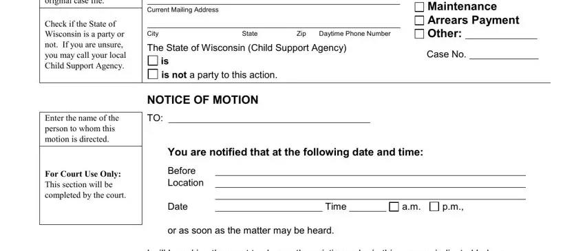 The best way to fill out wisconsin notice motion change stage 2