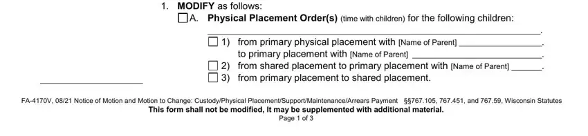 FAV  Notice of Motion and Motion, Page  of, and MODIFY as follows inside wisconsin notice motion change