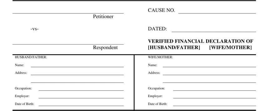 How you can fill in financial declaration for divorce portion 1