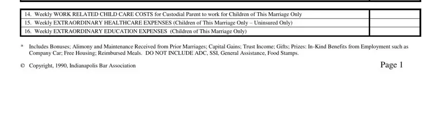Part no. 3 in submitting financial declaration for divorce