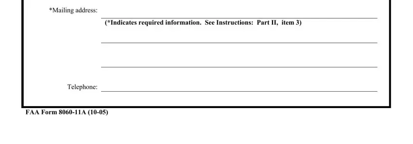 Filling in section 2 of faa form 8060 11a