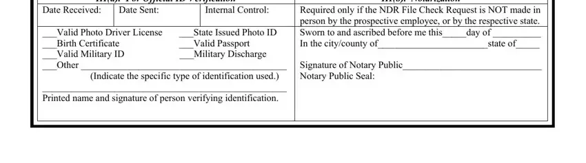 Date Sent, Required only if the NDR File, and Internal Control of faa form 8060