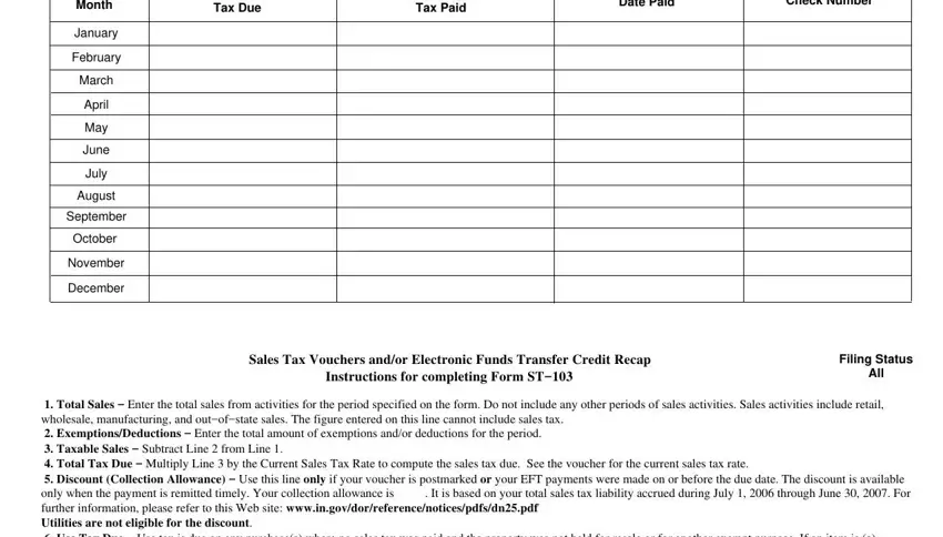 Stage no. 1 in submitting indiana form st 103 pdf