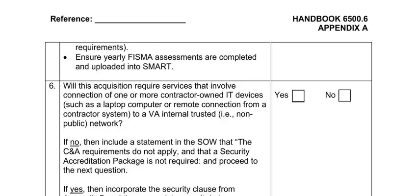 and uploaded into SMART, Yes, and connection of one or more inside handbook 6500 6 appendix a