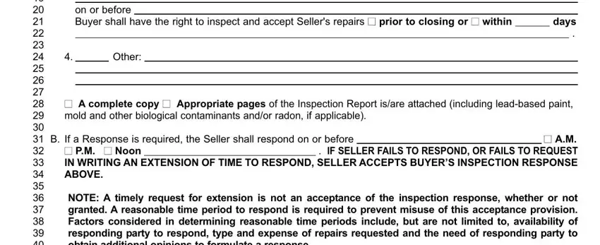 Step no. 2 of completing indiana seller's inspection response form