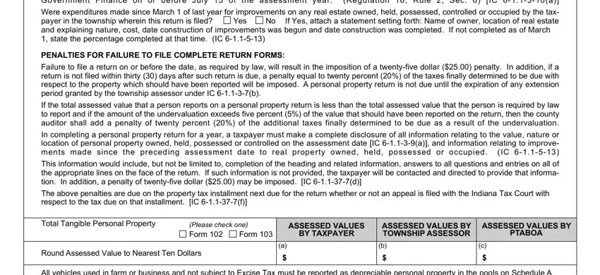 indiana business tangible personal property tax form 104 completion process detailed (step 2)