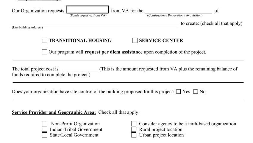 NonProfit Organization, The total project cost is This is, and Project Summary Our Organization in Va Form 10 0361 Cg