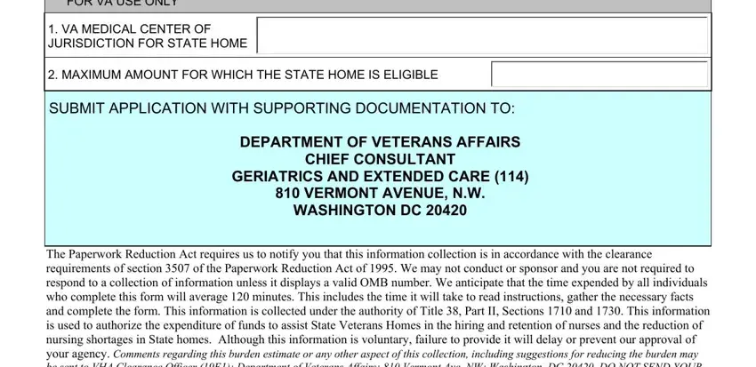 Filling in section 3 in va describe payment search