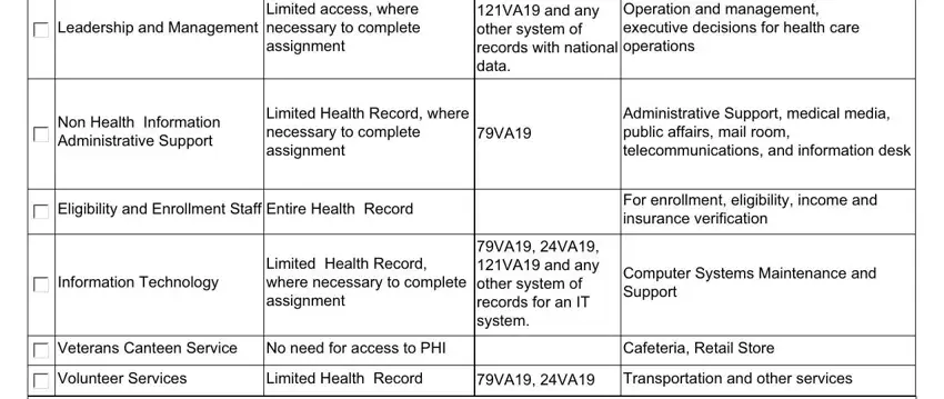 Filling in part 4 in electronic va form 10 0539