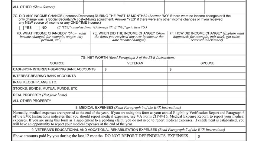 Filling out part 5 of va form 21p 0516 1