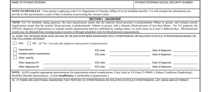 Find out how to fill out va form 21 0960p 4 portion 1