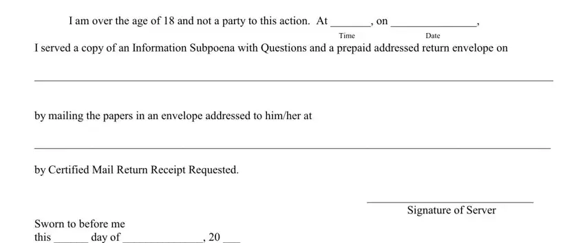Step number 2 in submitting deponent subpoena index