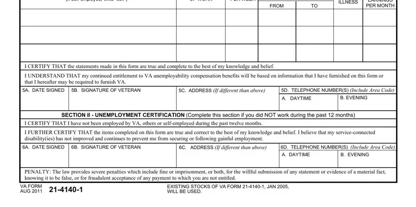 Part # 2 of submitting va form 21 4140