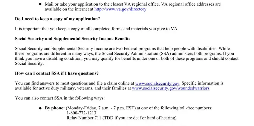 Tips to fill out department of veterans affairs forms stage 3