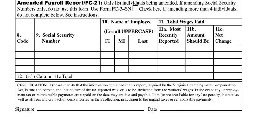 Part no. 2 in filling out vec fc 34 form