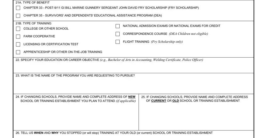 Step number 4 of filling out form change va