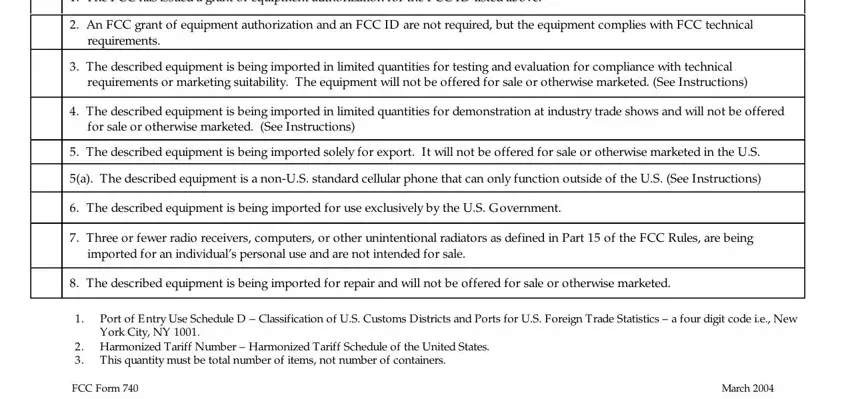 a The described equipment is a, An FCC grant of equipment, and The FCC has issued a grant of of fcc740