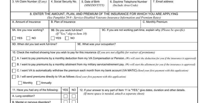 Completing part 3 in va form 29 4364 printable