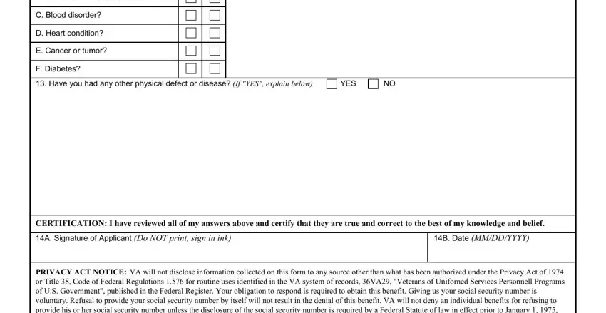 Stage no. 4 in filling out va form 29 4364 printable