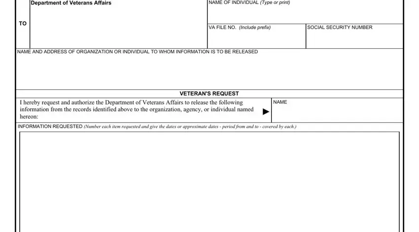 Writing section 1 of va form 3288 pdf fillable