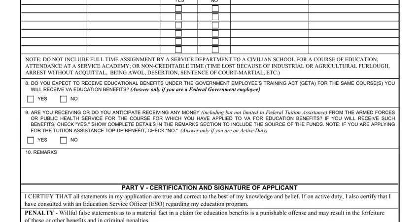 Filling in section 4 in Va Form Change