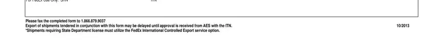 Part no. 3 for submitting fedex aes