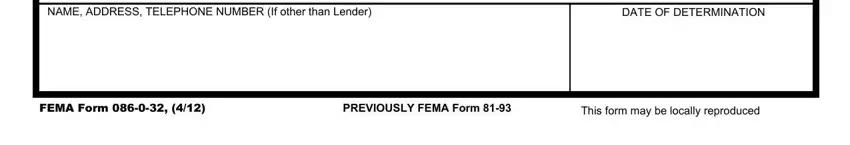 Filling in section 3 of Fema Form 086 0 32
