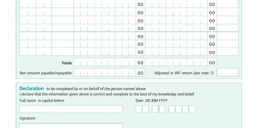 Step no. 2 of filling in form 652