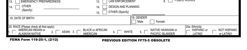 Part no. 3 for completing fillable fema form fillable