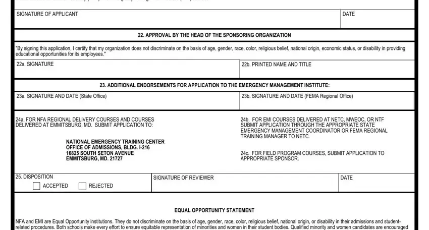 Part no. 4 of submitting fillable fema form fillable