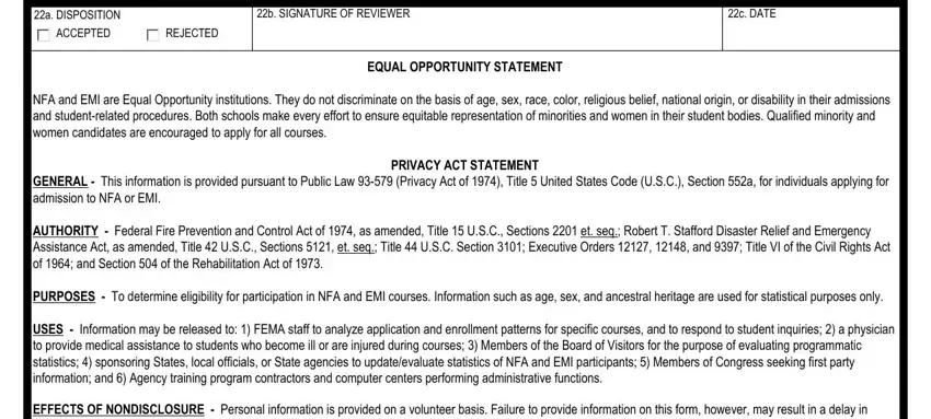 PRIVACY ACT STATEMENT, EFFECTS OF NONDISCLOSURE  Personal, and a DISPOSITION of Fema Form 75 5A
