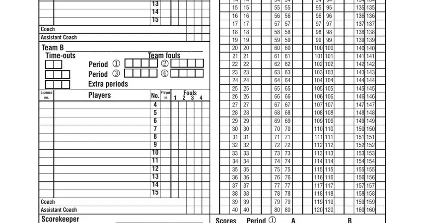 Part # 2 of filling out fiba scoresheet example