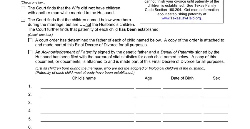 The way to fill in divorce decree pdf no children texas part 5