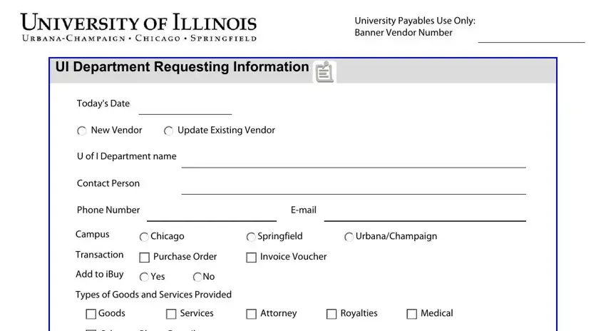 Part # 1 for submitting vendor information form template