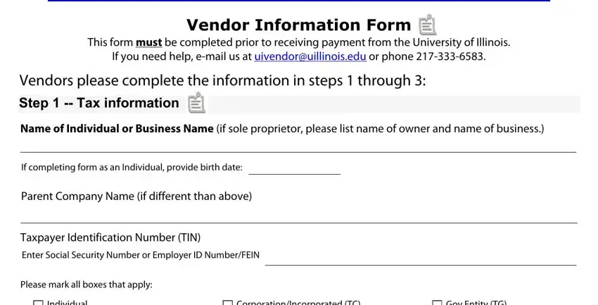 The best way to fill in vendor information form template portion 2