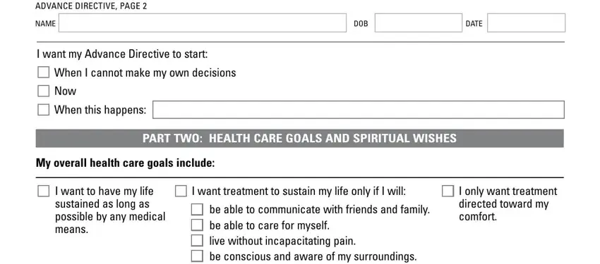 How one can fill in vermont advance directive for health care step 4