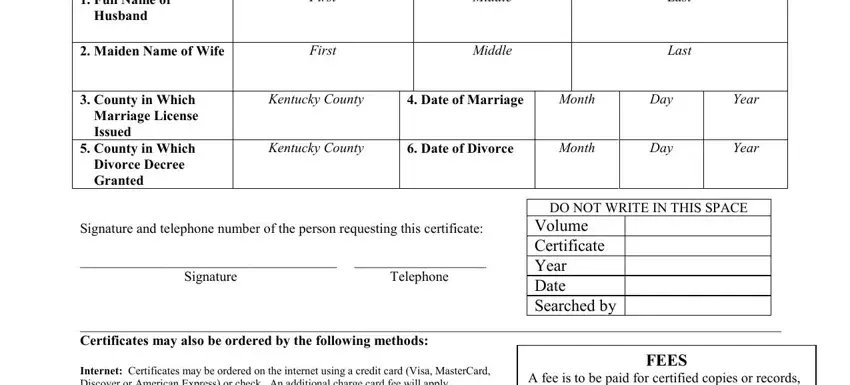 Step no. 1 in filling out printable marriage license application