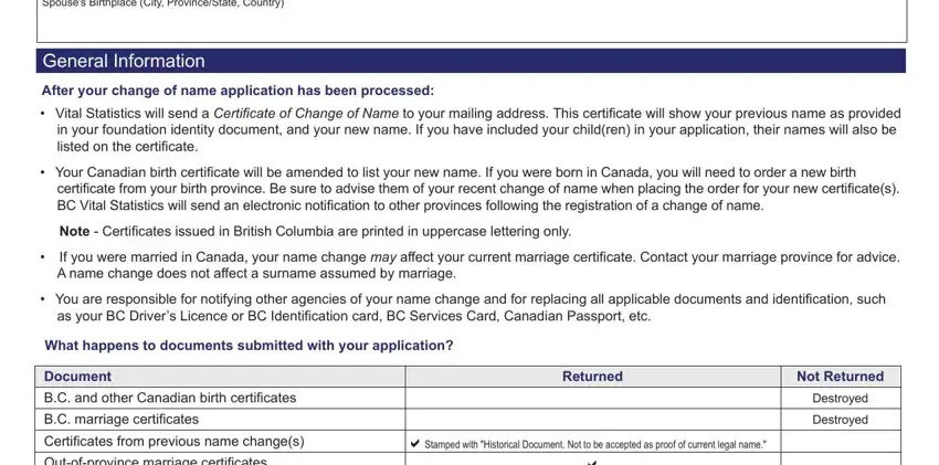 Simple tips to fill in british columbia change name part 3