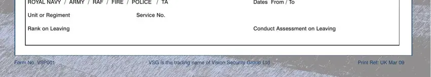 Filling out section 3 in get vsg security