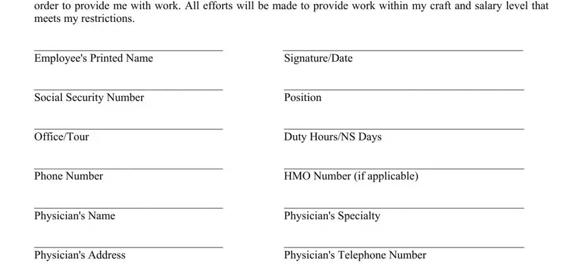 Best ways to fill in usps return to work form portion 1