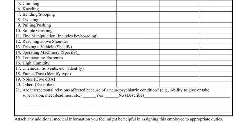 Step no. 5 of filling out usps return to work form
