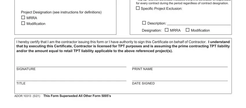 Filling in section 2 in az5005 form